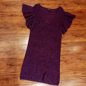 Express Flutter Sleeve BodyCon Sweater Dress, Small